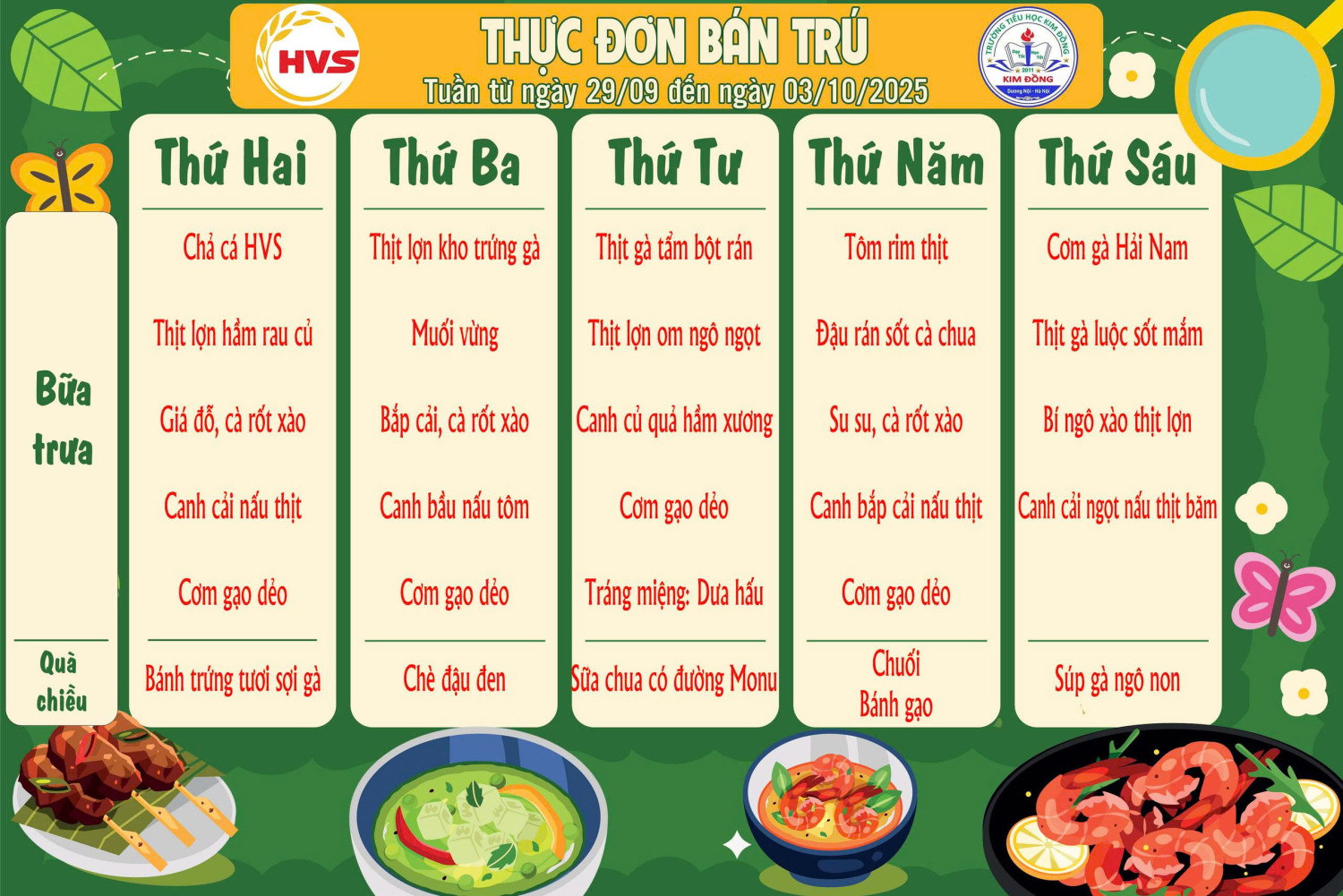 Thực đơn tuần 4