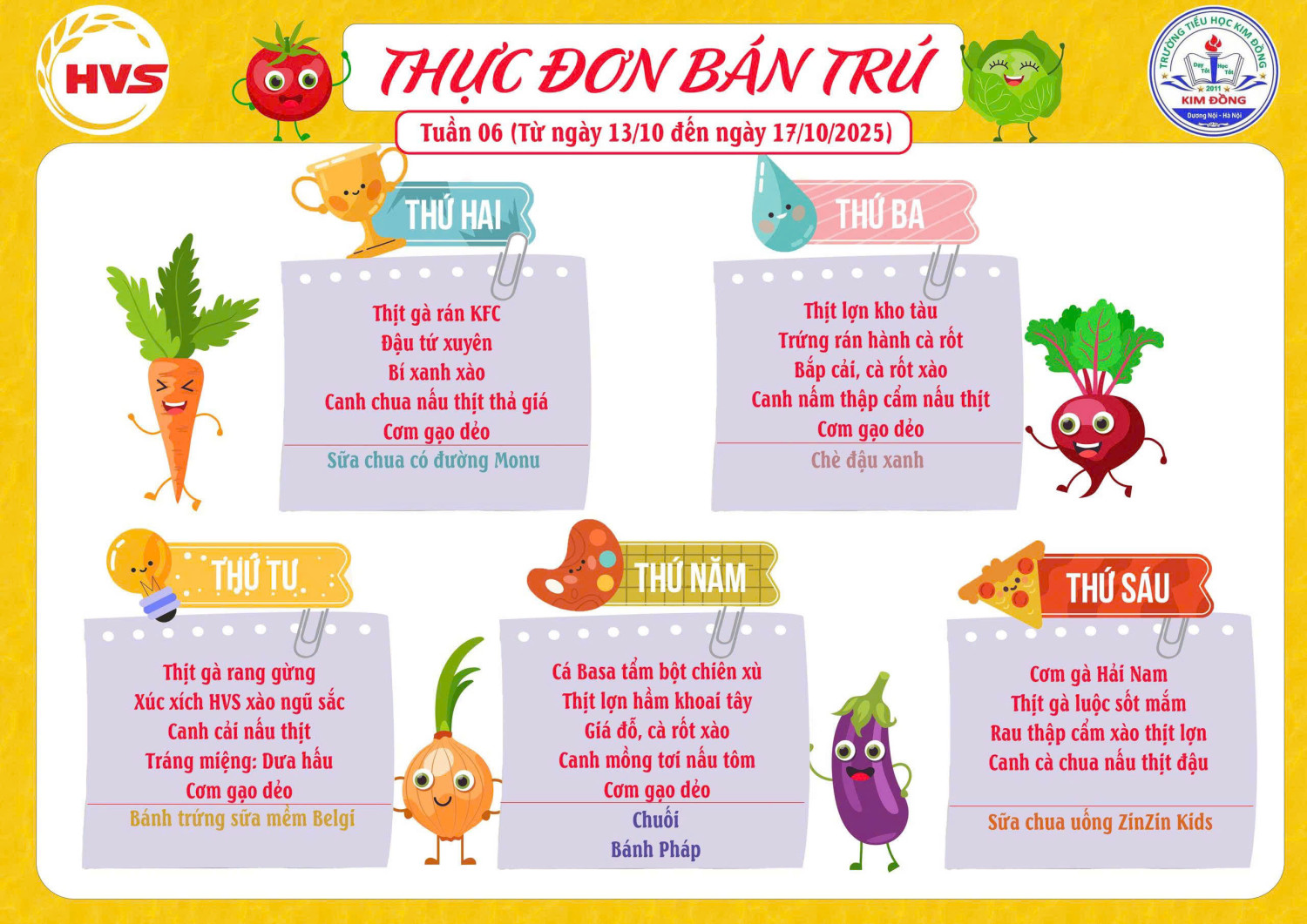 THỰC ĐƠN TUẦN 6