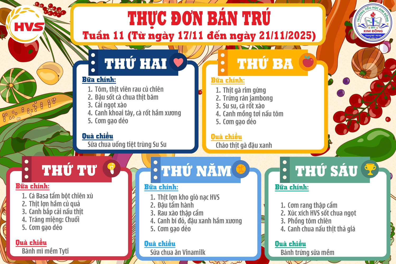 THỰC ĐƠN TUẦN 11